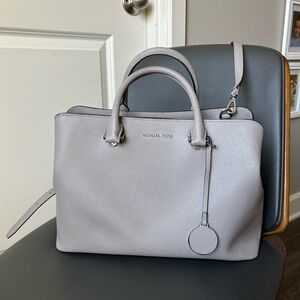 Michael Kors Gray Leather Tote Bag